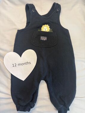 OshKosh B'gosh - Vintage Navy Blue Kids Overalls with Lion design/front pocket